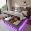 Łóżko tapicerowane INONEFT 140x200 z podświetleniem LED i Podgląd zdjęcia produktu 10