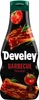 A bottle of barbecue sauce with images of tomatoes and meat. Produktbild-Vorschau