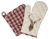 Clayre & Eef Topflappen 20x20 cm Beige Rot Baumwolle Hirsch Produktbild-Vorschau 3