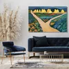 Leinwandbild (120x80cm): Landschafts-Gemalde Heuhaufen in Produktbild-Vorschau 2