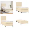 vidaXL Boxspringbett mit Matratze Creme 90x190 cm Stoff - Produktbild-Vorschau 1