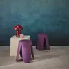 sweeek - 2er-Set stapelbare Hocker mit Kunstleder - Violett Produktbild-Vorschau 4