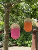 Van der Leeden Laterne PINK Jute Natur/Fuchsia | Ø 34cm H Produktbild-Vorschau 5