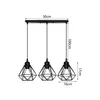 A diagram showing a three-light pendant lamp with dimensions. Produktbild-Vorschau