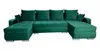 A U-shaped sectional sofa in a deep green velvet fabric, shown against a white background. Náhled obrázku produktu