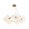 Lampa wisząca, szkło metalowe, złoty mat-biały, D 69 cm Podgląd zdjęcia produktu 1