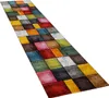 Tapis de salon à poils courts Multicolore Design Carreaux Voir les images du produit 1