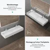 doporro Waschbecken Hängewaschbecken 120x40x14 cm, Produktbild-Vorschau 6