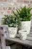 Clayre & Eef Pot de fleurs Ø 12x10 cm Vert Beige Céramique Voir les images du produit 3