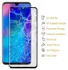A cracked phone screen protector next to a phone, with feature icons and text. Produktbild-Vorschau
