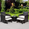 5er Set Rattan Gartenmoebel, Balkonmoebel Set 2 Sessel & 2 Produktbild-Vorschau 2
