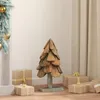 vidaXL Choinka z podstawką, brązowa, 61 cm, lite drewno Podgląd zdjęcia produktu 2