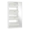 A white shoe cabinet with a mirror on the side, shown against a white background. Produktbild-Vorschau