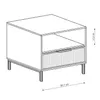 AX LIVING Table de nuit bleue avec tiroir Berlinette7 Voir les images du produit 3