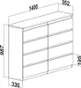 Roe Furniture | Kommode - 8 Schubladen - 140 cm - Weiß und Produktbild-Vorschau 7