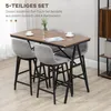 HOMCOM Bartisch mit Barhocker Set, Küchentisch, 5-teilig Produktbild-Vorschau 4
