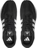 A top-down view of a pair of black Adidas sneakers with white stripes. Produktbild-Vorschau