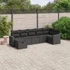7-tlg. Garten-Sofagarnitur - mit Kissen Schwarz Poly Rattan Produktbild-Vorschau 1