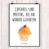Mr. & Mrs. Panda Bild Cupcake DIN A1 - Weiß - Geschenk, Produktbild-Vorschau 2