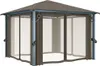 vidaXL Pavillon mit Vorhang 300x300 cm Taupe Aluminium Produktbild-Vorschau 2