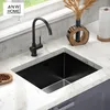 ANW HOME Edelstahlspüle 54x44 cm Schwarz Graphite Nano 304 Produktbild-Vorschau 6
