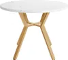 Runder Weiss Esstisch 100x100x75 cm Marmor Optik Gold X Produktbild-Vorschau 1