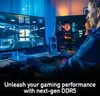 A person is playing a video game on a computer with RGB lighting. Produktbild-Vorschau