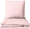 Mikrofaser Bettwäsche Set 135x200 cm Rosa Einfarbig mit Produktbild-Vorschau 1