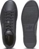 A top-down view of a pair of black Puma sneakers, with one shoe showing the interior and the other showing the sole. Produktbild-Vorschau