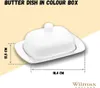 Wilmax Butterdose 19 × 12,5 × 8,5 cm Weiß aus Porzellan Produktbild-Vorschau 2
