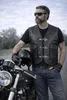 PAULGOS gilet in pelle biker cowl club waistcoat chopper Anteprima dell’immagine prodotto 12
