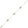 Armband Armkette mit 3 Kleeblatt-Blumen aus 585 Gold Produktbild-Vorschau 2