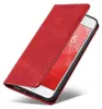 A red flip cover phone case for an iPhone is shown against a white background. Produktbild-Vorschau