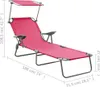 Lettino con tettuccio parasole in acciaio rosa Anteprima dell’immagine prodotto 8