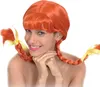 Orange Zöpfe Perücke für Damen Produktbild-Vorschau 2