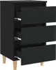 Nachttisch mit Massivholz-Beinen Schwarz 40x35x69 cm Produktbild-Vorschau 4