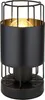 A black table lamp with a cage-like design and a gold interior. Náhľad obrázku produktu