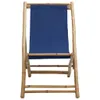 vidaXL Chaise longue bambou et toile bleu marine Voir les images du produit 10