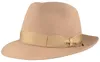 Borsalino edler Fedora Haarfilzhut mit mittelbreiter Krempe in beige