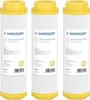 Three water softening filter cartridges are lined up against a white background. Podgląd zdjęcia produktu