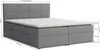 A diagram of a gray boxspring bed with dimensions labeled. Voir les images du produit