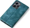 A teal flip case for a smartphone is shown from a diagonal top-down view against a white background. Produktbild-Vorschau