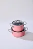 Two pink pots stacked on top of each other against a white background. Anteprima dell’immagine prodotto