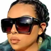 Schwarze große quadratische Sonnenbrille Produktbild-Vorschau 2