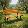 Stabile Parkbank Massivholz und Gusseisen 120 x 56 x 70 cm Produktbild-Vorschau