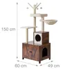 Relaxdays Škrabadlo s toaletou pre mačky, rozmery: 150 x 60 Náhľad obrázku produktu 4