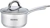 A stainless steel saucepan with a glass lid and a silver handle is shown against a white background. Produktbild-Vorschau