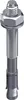 A close-up studio shot of a metal anchor bolt with a nut and washer. Produktbild-Vorschau
