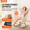 A woman relaxing in a rocking chair, with product feature callouts. Podgląd zdjęcia produktu