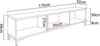 A line drawing diagram of a TV stand with dimensions indicated. Produktbild-Vorschau